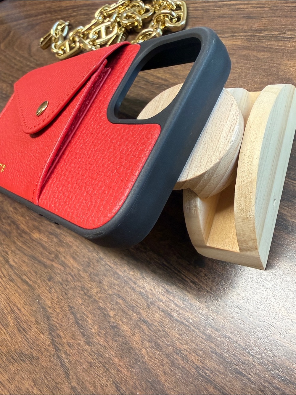 Bandolier Hailey Case for iPhone 14 in Red/Gold with Isla Wristlet - Picture 7 of 15